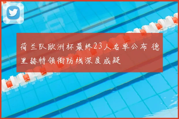 荷兰队欧洲杯最终23人名单公布 德里赫特领衔防线深度成疑